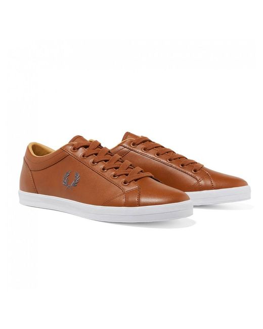 fred perry baseline trainers tan