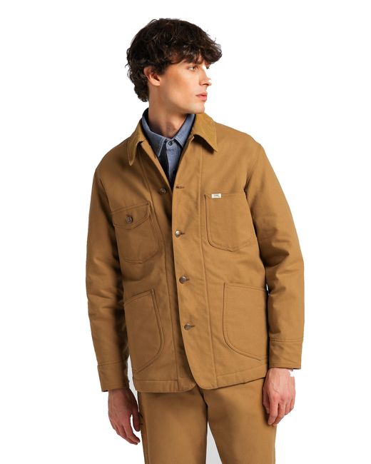 Lee Jeans Denim 70 ́s Lined Loco Jacket Dry in Brown for Men | Lyst