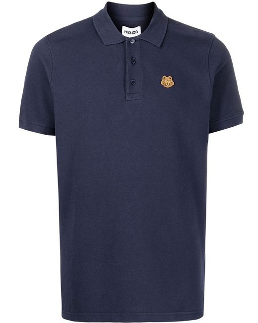 KENZO Tiger Crest K Fit Polo Navy in Blue for Men - Lyst