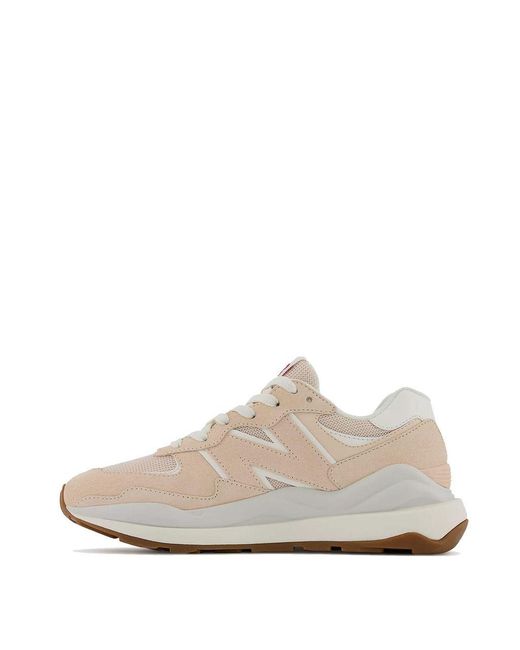 New Balance Suede 57/40 Trainers Vintage Rose / Sea Salt in Blue ...