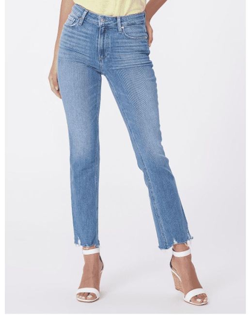 PAIGE Denim Paige Cindy High Rise Straight Ankle Mel Destroyed Hem in ...