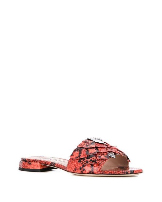 Alberto Gozzi Leather Sandals in Red | Lyst