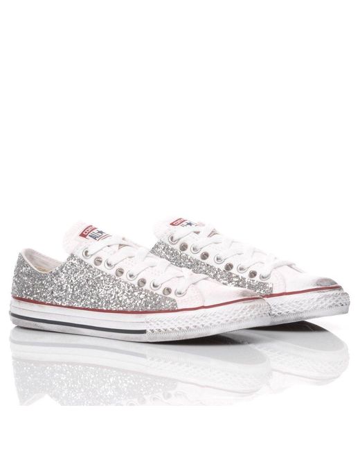 Converse Glitterox127 Glitter Sneakers in Silver (Metallic) - Save ... سولف اكثر