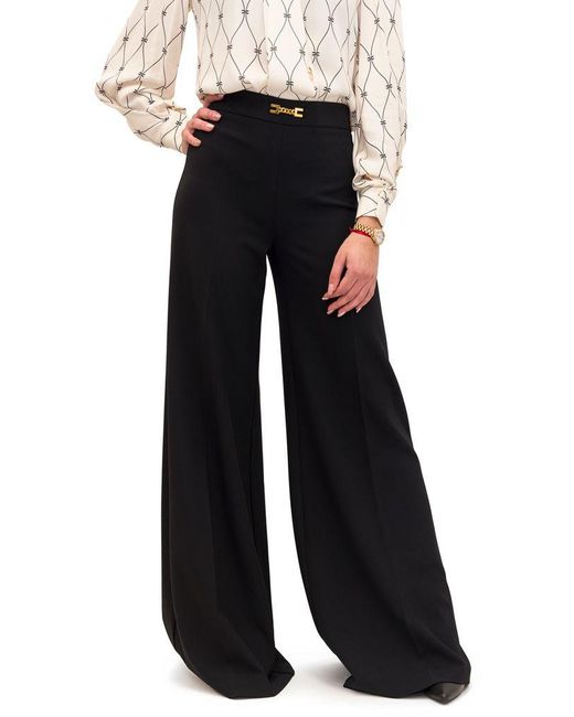 Elisabetta Franchi Pantalone At Palazzo in Black | Lyst