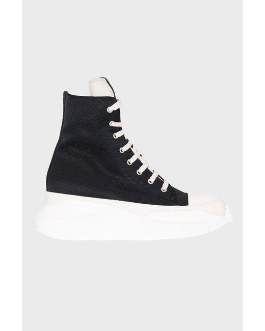 rick owens drkshdw black canvas abstract high sneakers