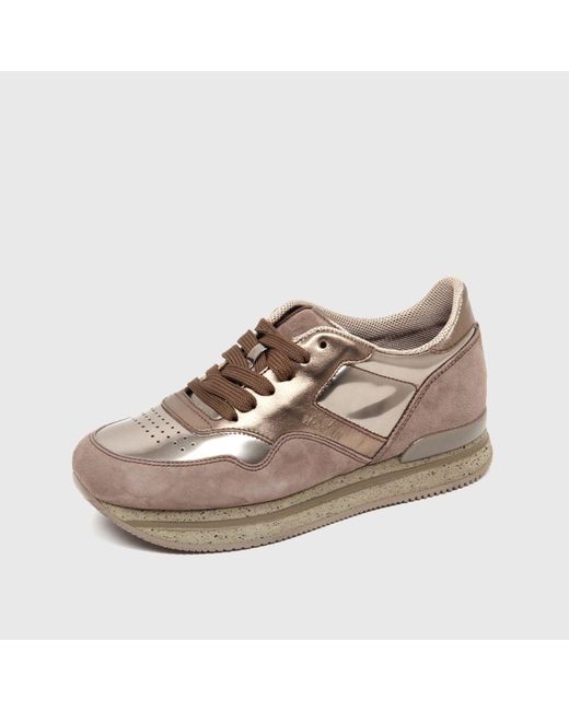 Hogan Sneakers H222 In Suede Argilla in Brown | Lyst