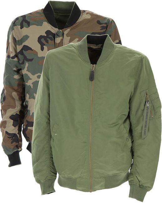 Alpha Industries Synthetic Ma-1 Vf Lw Reversible Bomber Jacket in Green for  Men - Save 35% | Lyst Canada