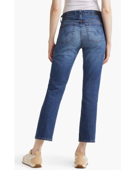 AG Jeans Ag - Mari Slim Straight Crop in Blue | Lyst Australia