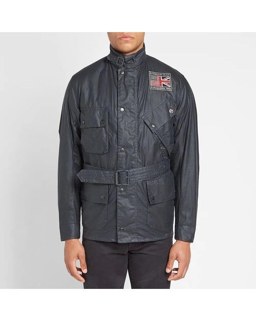 barbour reelin wax jacket navy