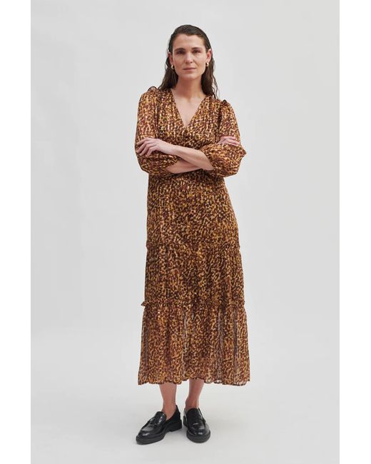 Second Female Synthetic Nutmeg Deep Mahogany Dress in Animal Print