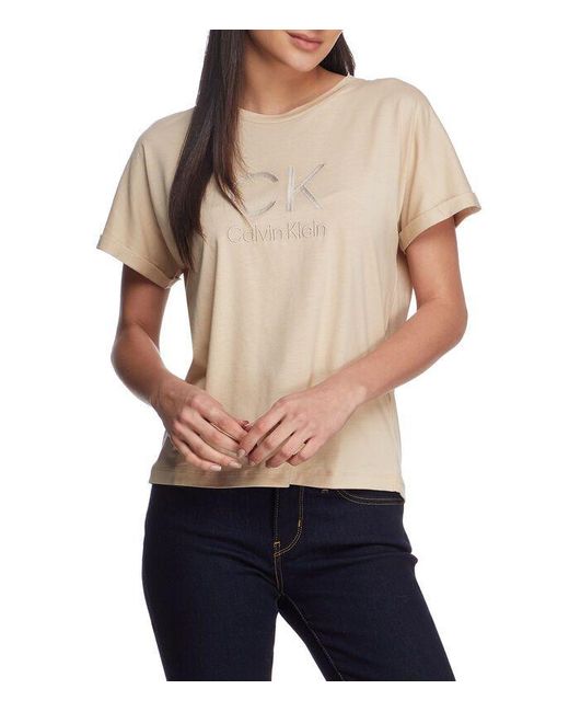 Calvin Klein T-shirt Donna . in Natural | Lyst Canada