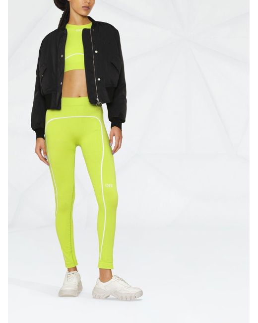 Off-White c/o Virgil Abloh Synthetic Off- Stripe leggings Fluo in White |  Lyst