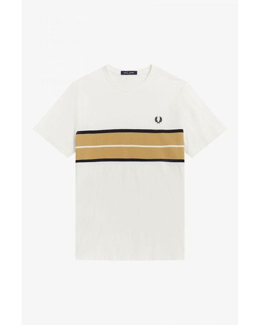 Fred Perry Cotton Fred Perry Tramline Panel T-shirt in White for Men | Lyst  Canada