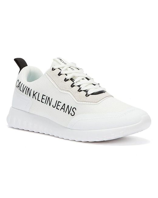 Calvin Klein Denim Jeans Runner Lace Up Eva Inst Trainers in White for Men  - Lyst