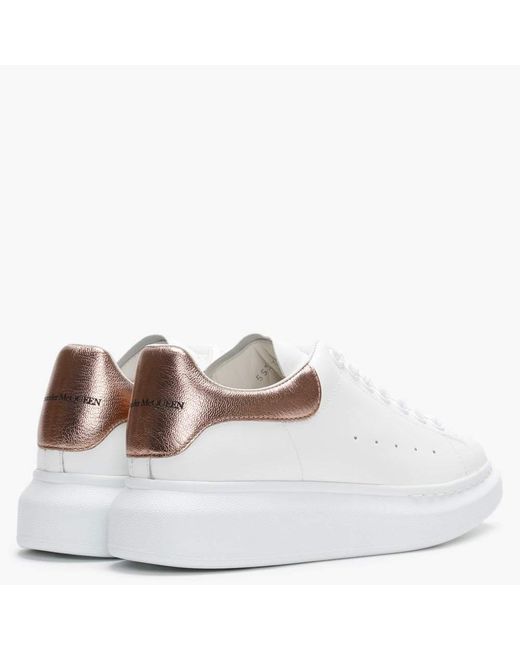Alexander McQueen Leather Oversized Rose Gold Flash Trainers in Bronze  Leather (White) - Save 8% | Lyst