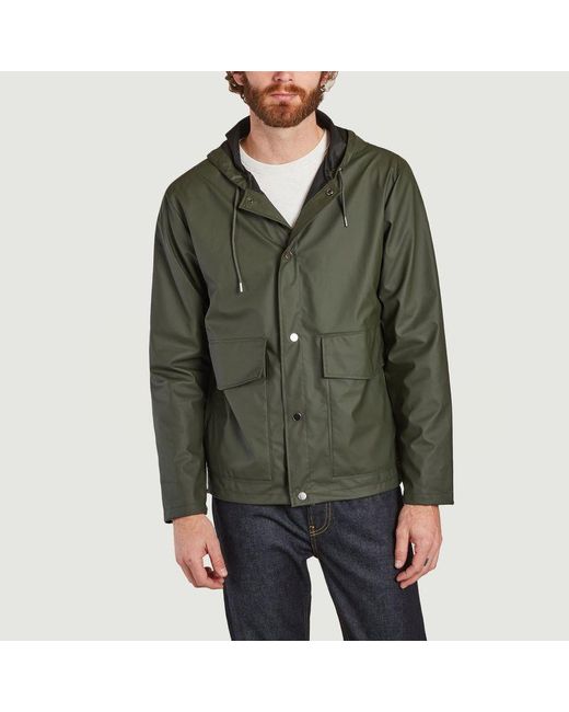 short raincoat with hood