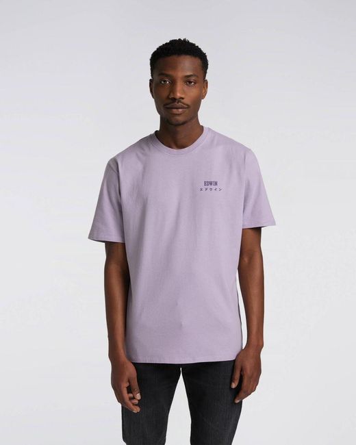 Edwin Cotton Logo Chest T-shirt Lilac 