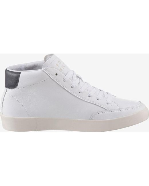Tommy Hilfiger Velvet Mid Sneaker in White | Lyst