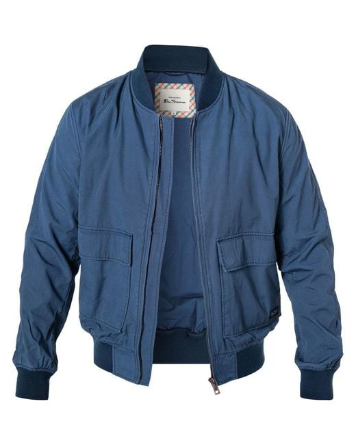 Ben Sherman Denim Indigo Bomber Jacket in Blue for Men - Lyst