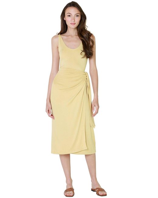 Vince Synthetic Scoop Neck Camisole Wrap Dress In Warm Sand | Lyst