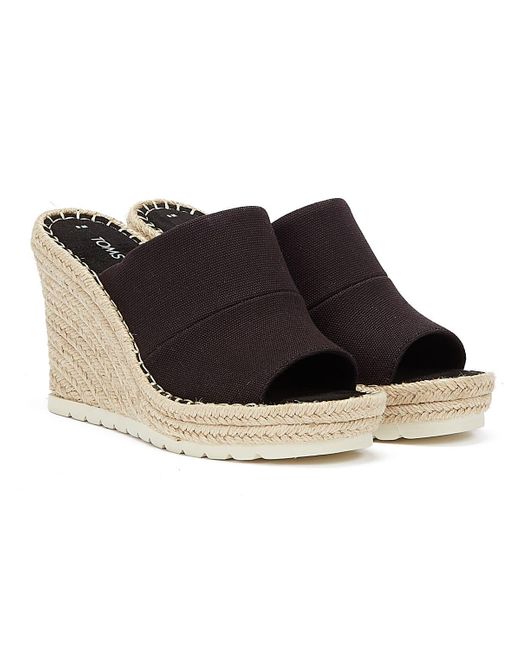 TOMS Monica Mule Wedges in Black | Lyst