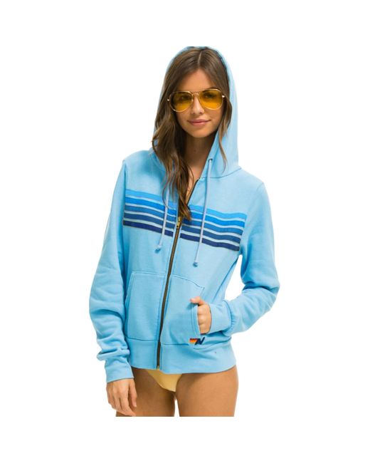Aviator Nation Preorder 5 Stripe Zip Hoddie Sky in Blue Lyst