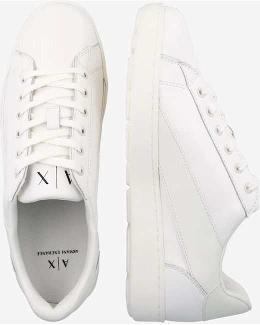 Armani Exchange Leather Shoes in White for Men Lyst