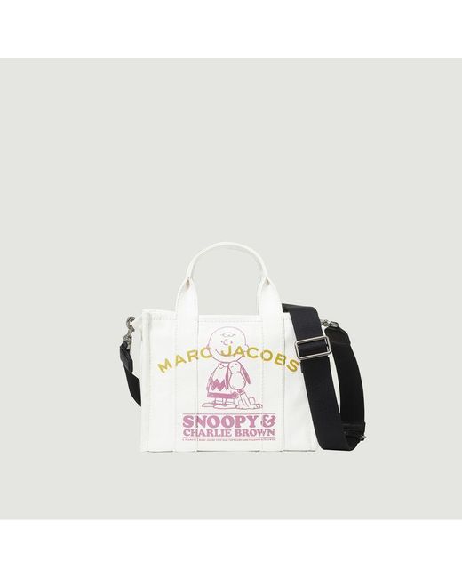Marc Jacobs Cotton Mini Traveler Tote Peanuts X Snoopy Chalk (the) in