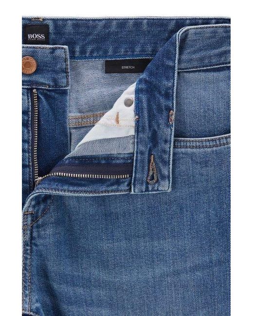 BOSS by HUGO BOSS Delaware3-1 - Slim-fit Jeans In Bright- Stretch Denim in  Blue for Men - Lyst