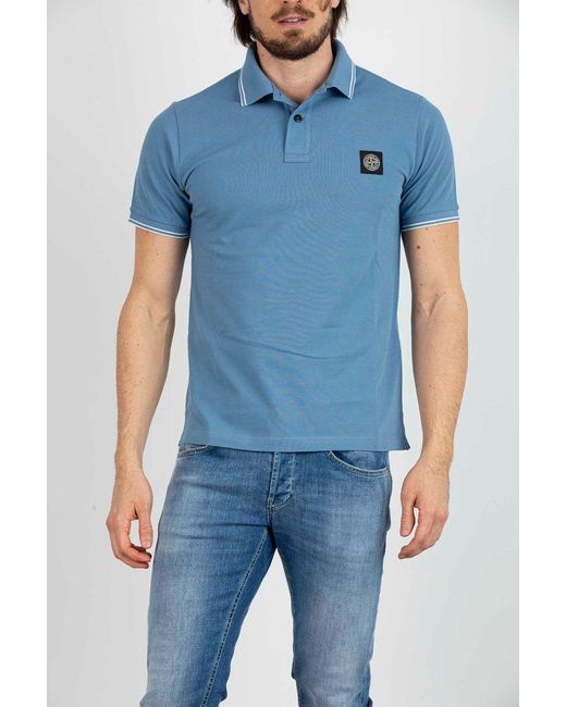 Stone Island Polo Stretch Pique in Blue for Men | Lyst Canada