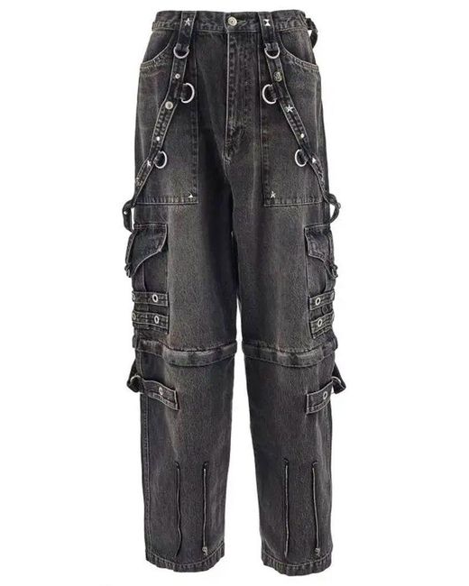 Balenciaga Cotton Raver Baggy Pants Washed Black in Grey for Men Lyst