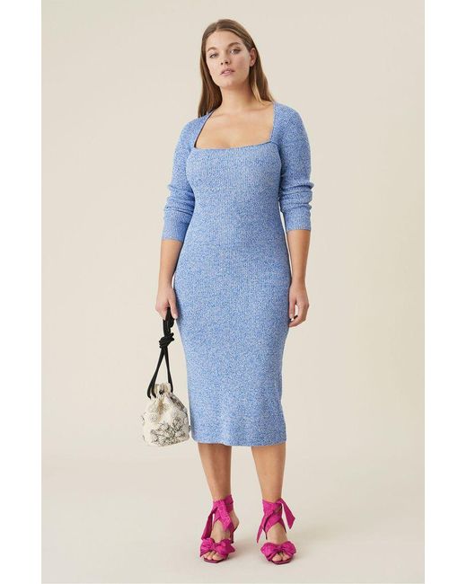 Ganni Synthetic Melange Knit Dress 