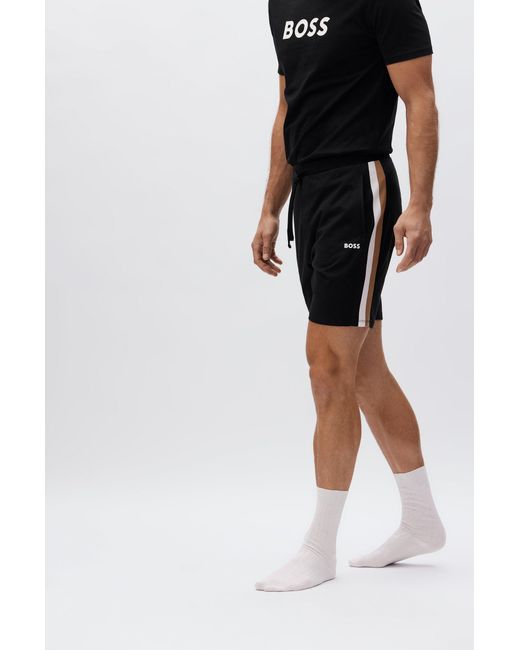 Boss - Stretch-cotton Pyjama Shorts 