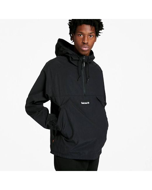 Timberland Synthetic Dwr Zip-neck Windbreaker in Black for Men | Lyst UK