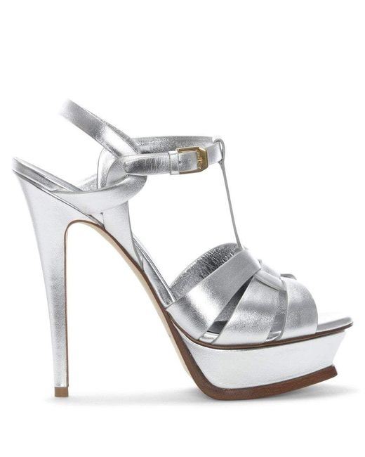 saint laurent silver sandals