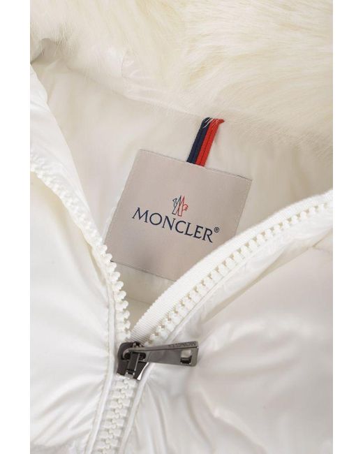 Moncler Laiche Short Parka in White | Lyst