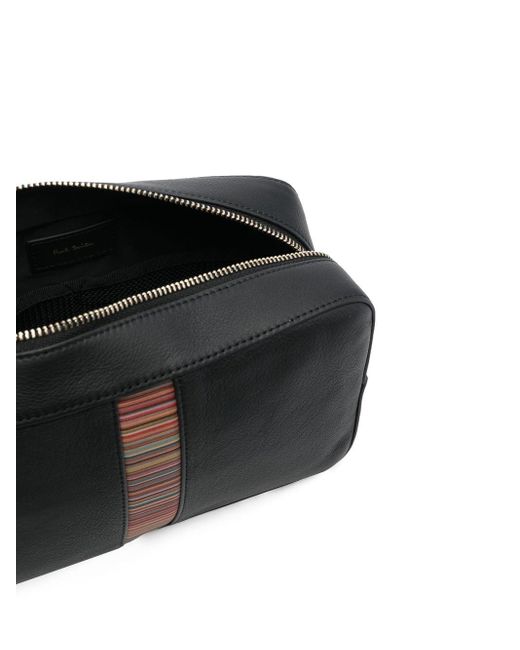 Paul Smith Leather Artist-stripe Wash Bag in Black for Men - Save 13% | Lyst