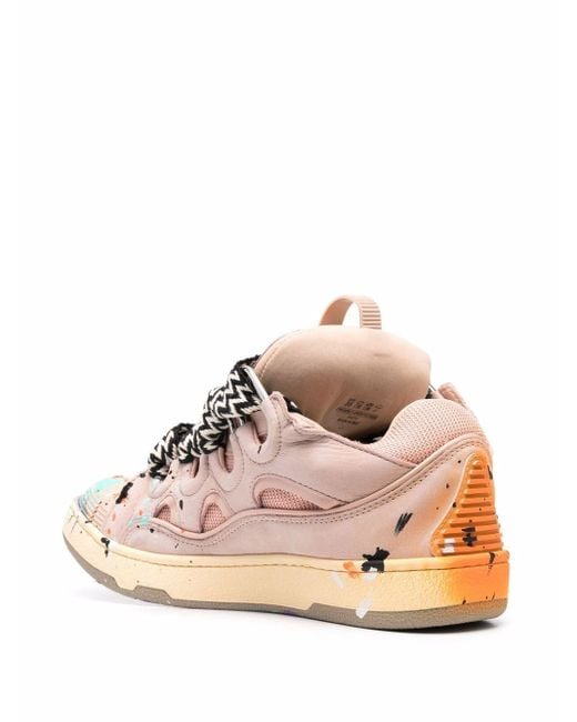 Lanvin X Gallery Dept. Leather Curb Sneakers in Pink | Lyst