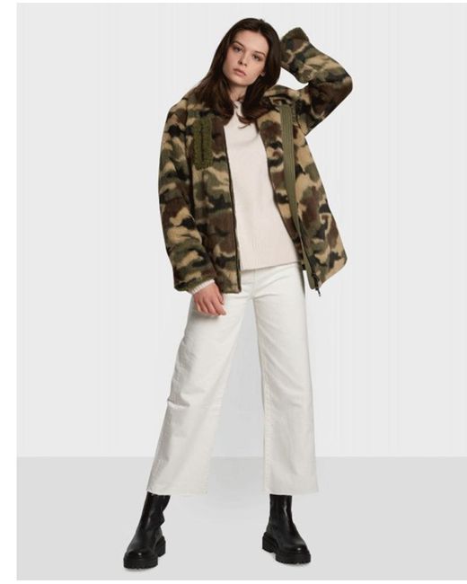 camo fur coat