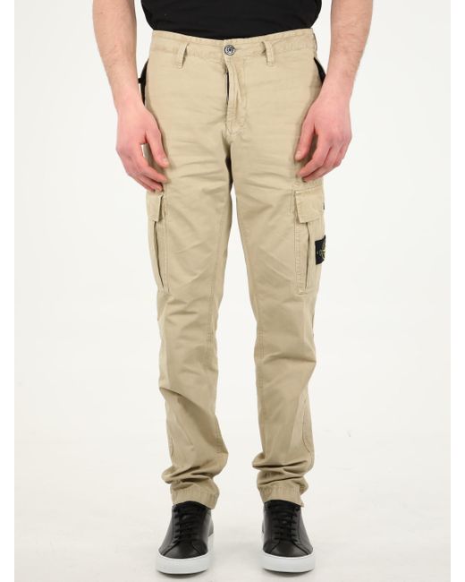 stone island beige cargo pants