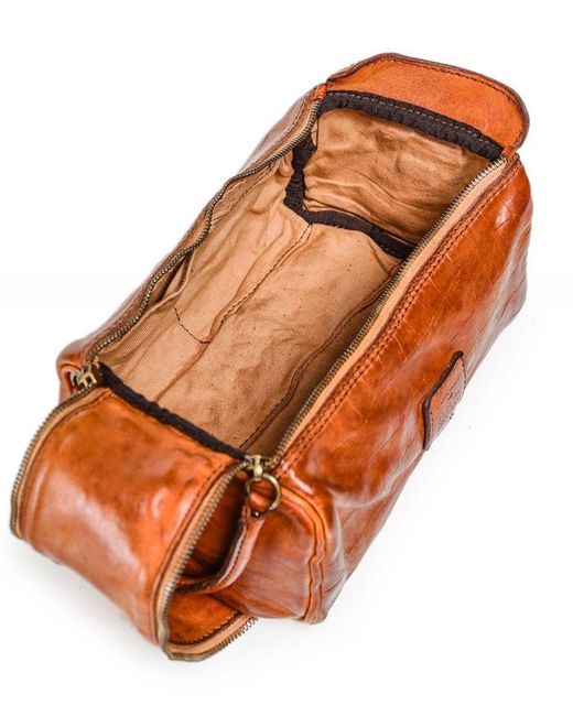 Download Campomaggi Mock Croc Leather Wash Bag Colour: Cognac in ...