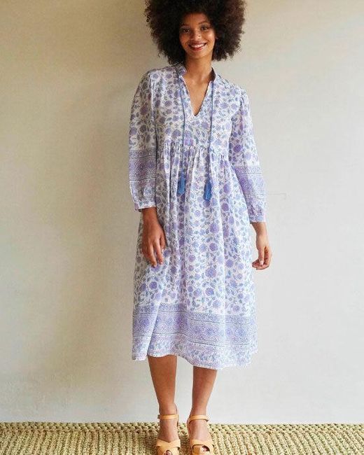 Dilli Grey Cotton Bianca Midi Dress 