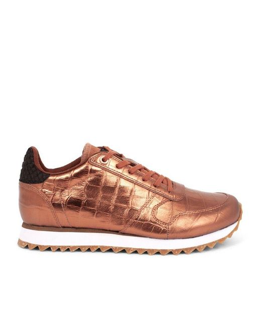 Woden Ydun Croco Shiny Burnt Copper in Brown - Lyst