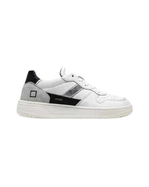 Date Leather Date Court 2.0 Trainer - Black And in White | Lyst