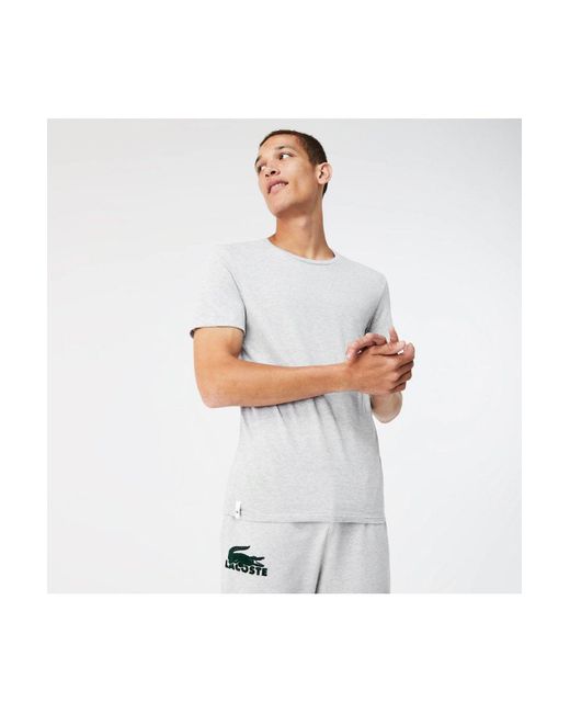 Lacoste Crew Neck Cotton T Shirt 3 Pack Sizing: 3 | S in White,Black  (White) for Men | Lyst