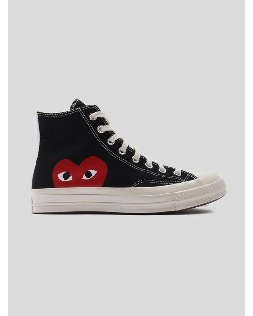 black multi heart cdg converse