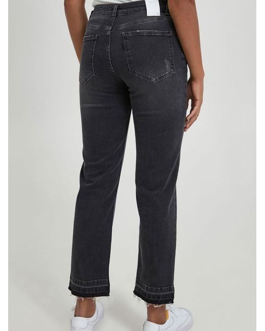 Pulz Jeans Denim Pulz Pzemma Straight Crop Jeans Dark in Grey (Grey) | Lyst  Canada