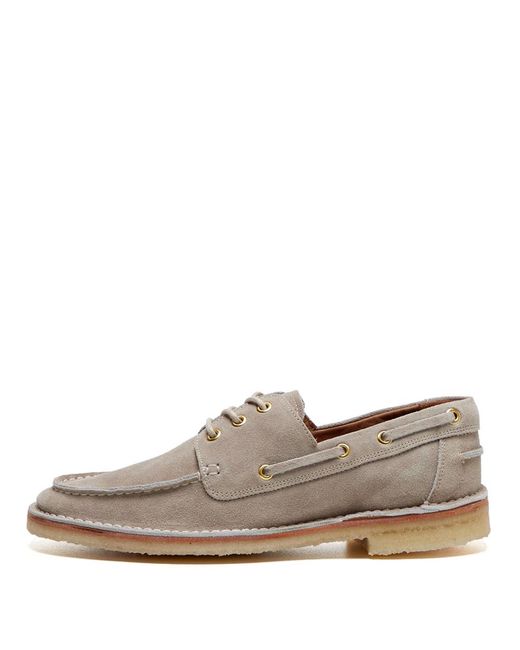 for Men Brown Mens Shoes Slip-on shoes Boat and deck shoes Grenson Suede Sheldon Boat Shoe in Beige 
