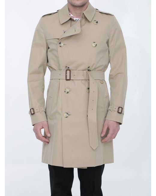 Burberry Cotton Kensington Heritage Trench Coat in Natural for Men