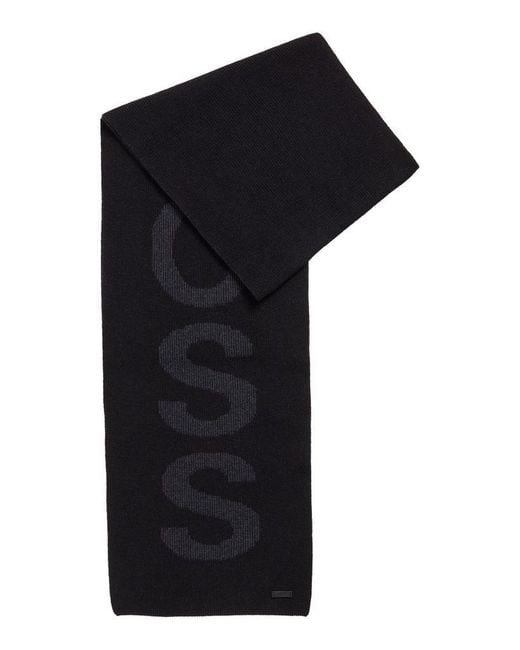 hugo boss scarf black